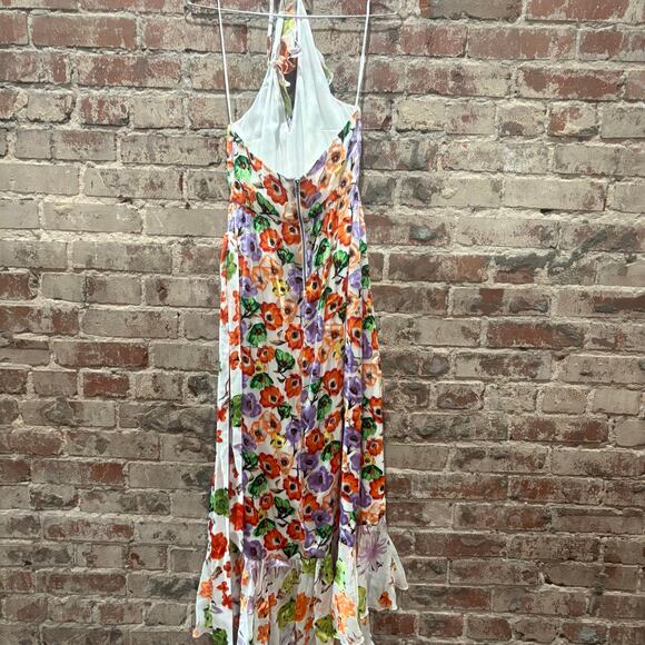 Alice + Olivia Evelia Asymmetric Floral Maxi Dress Size 0 - Picture 10 of 11
